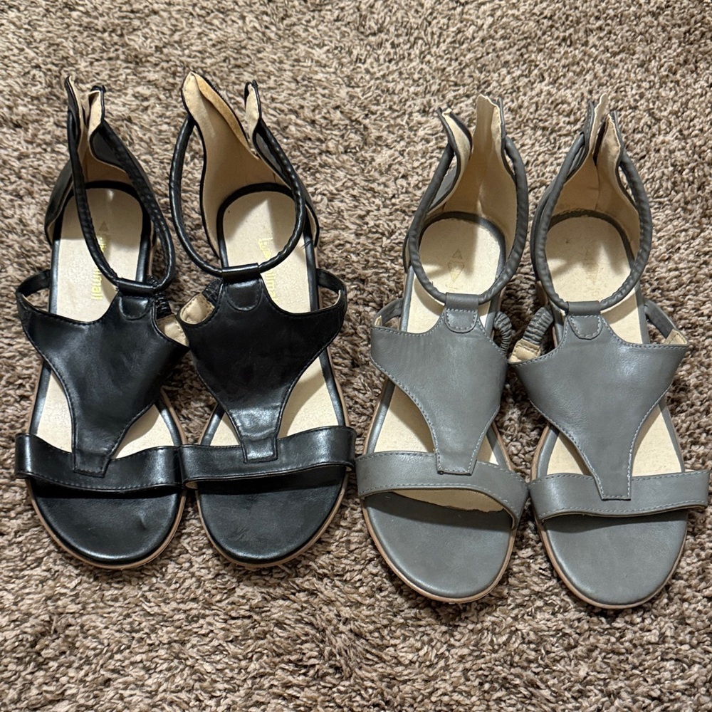 Chic Gray & Black Women's Sandals